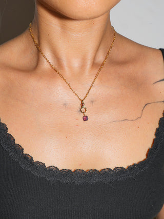 Grape Soda Spinel Cushion Cut Charm in Yellow 14k Gold