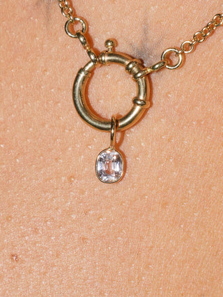 Ghostly Spinel Cushion Cut Charm in Yellow 14k Gold