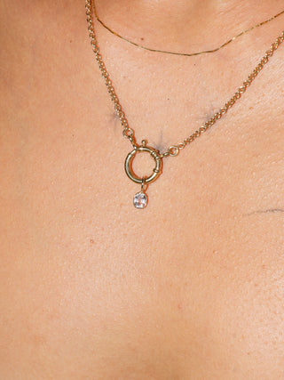 Ghostly Spinel Cushion Cut Charm in Yellow 14k Gold