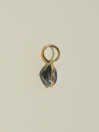 Midnight Rain Navy Spinel Oval Cut Charm in Yellow 14k Gold