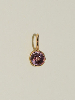 Anna Oliver Pink Spinel Oval Cut Charm in Yellow 14k Gold