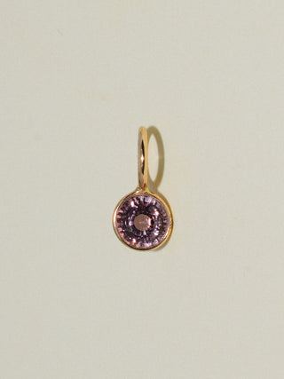 Anna Oliver Pink Spinel Oval Cut Charm in Yellow 14k Gold