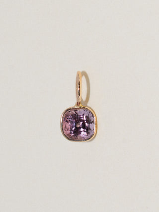 Butterfly Pink Spinel Cushion Cut Charm in Yellow 14k Gold