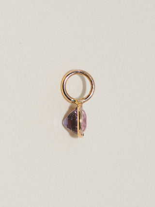 Butterfly Pink Spinel Cushion Cut Charm in Yellow 14k Gold
