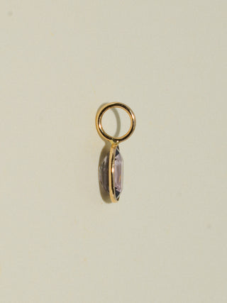 Girls Night Navy Spinel Oval Cut Charm in Yellow 14k Gold