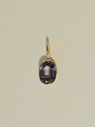 Girls Night Navy Spinel Oval Cut Charm in Yellow 14k Gold