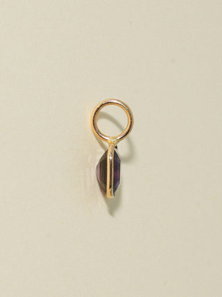 Cowry Spinel Emerald Cut Charm in Yellow 14k Gold