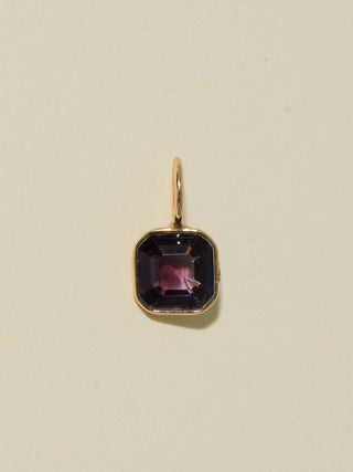 Cowry Spinel Emerald Cut Charm in Yellow 14k Gold