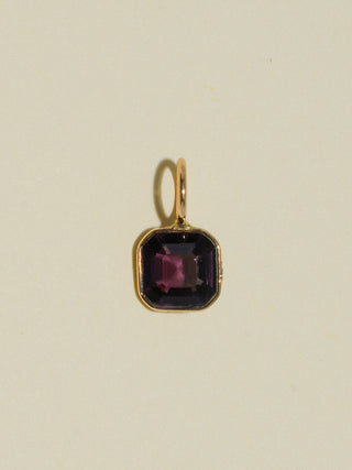 Cowry Spinel Emerald Cut Charm in Yellow 14k Gold