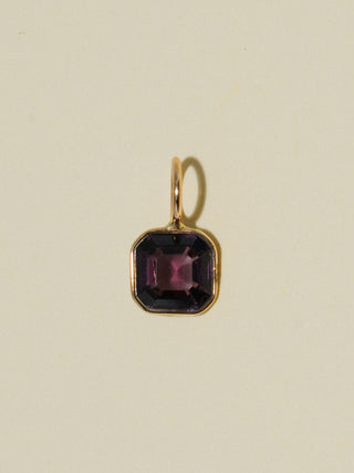 Cowry Spinel Emerald Cut Charm in Yellow 14k Gold