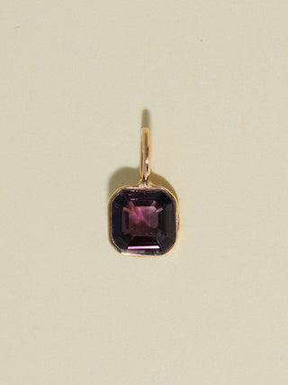 Cowry Spinel Emerald Cut Charm in Yellow 14k Gold