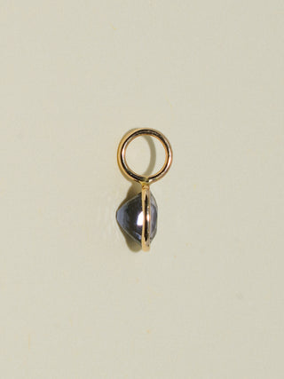 Sweety Pie Navy Spinel Oval Cut Charm in Yellow 14k Gold