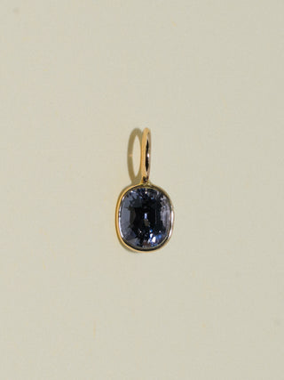 Sweety Pie Navy Spinel Oval Cut Charm in Yellow 14k Gold