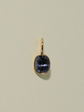 Sweety Pie Navy Spinel Oval Cut Charm in Yellow 14k Gold