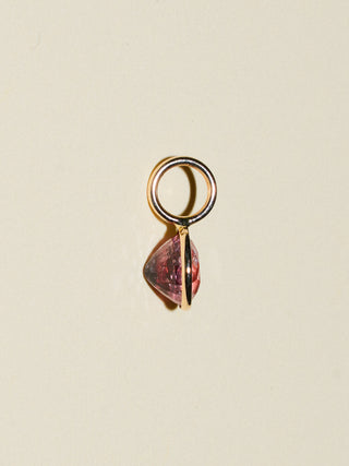 Golden Hour Peach Spinel Oval Cut Charm in Yellow 14k Gold