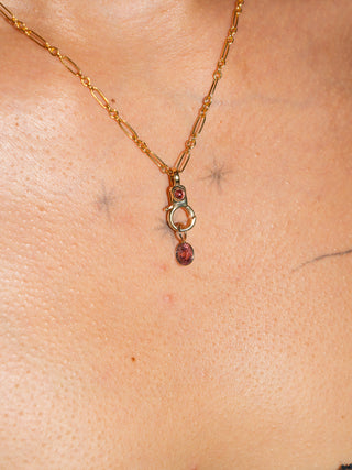 Golden Hour Peach Spinel Oval Cut Charm in Yellow 14k Gold