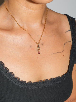 Golden Hour Peach Spinel Oval Cut Charm in Yellow 14k Gold