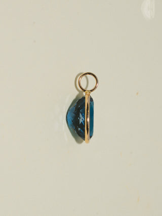 Atlas London Blue Topaz Oval Cut Charm in Yellow 14k Gold