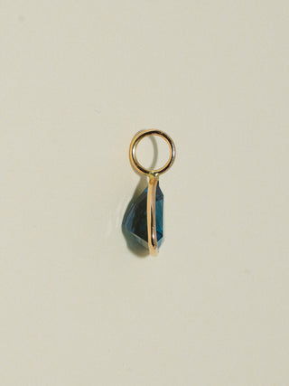 Scuba Dive London Blue Topaz Trillion Cut Charm in Yellow 14k Gold