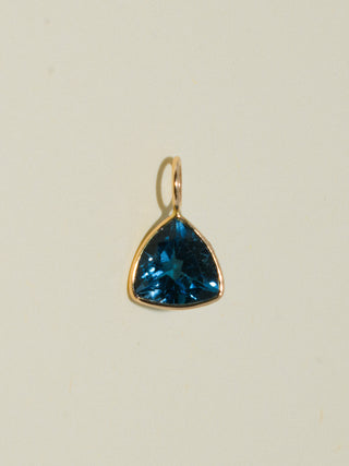 Scuba Dive London Blue Topaz Trillion Cut Charm in Yellow 14k Gold