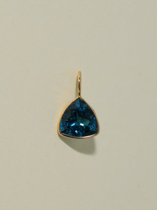 Scuba Dive London Blue Topaz Trillion Cut Charm in Yellow 14k Gold