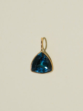 Scuba Dive London Blue Topaz Trillion Cut Charm in Yellow 14k Gold