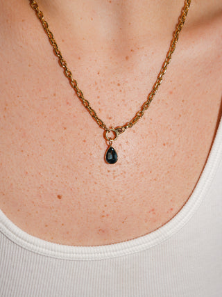 Naughty Nautical London Blue Topaz Teardrop Cut Charm in Yellow 14k Gold