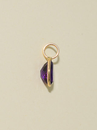 Coquina Amethyst Oval Cut Charm in Yellow 14k Gold