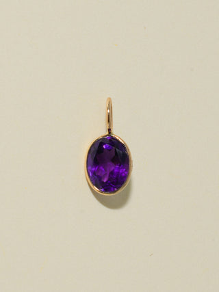 Coquina Amethyst Oval Cut Charm in Yellow 14k Gold