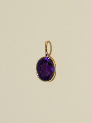Coquina Amethyst Oval Cut Charm in Yellow 14k Gold