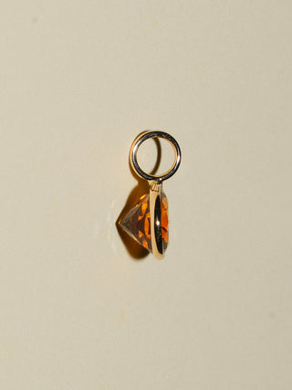 Here Comes the Sunset Citrine East West Oval Cut Charm in Yellow 14k Gold
