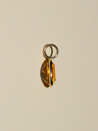 Mighty Mango Citrine Cushion Cut Charm in Yellow 14k Gold