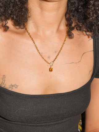 Mighty Mango Citrine Cushion Cut Charm in Yellow 14k Gold