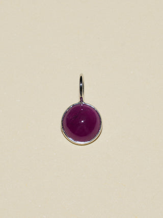 Clickin my heels Ruby Round Cabochon Charm in Sterling Silver