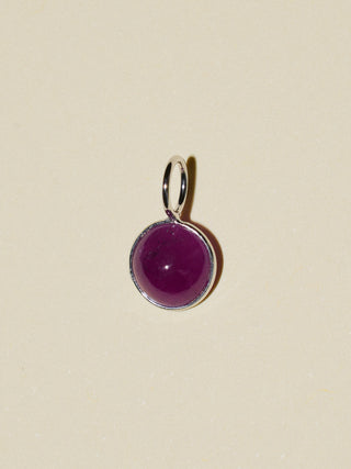 Clickin my heels Ruby Round Cabochon Charm in Sterling Silver