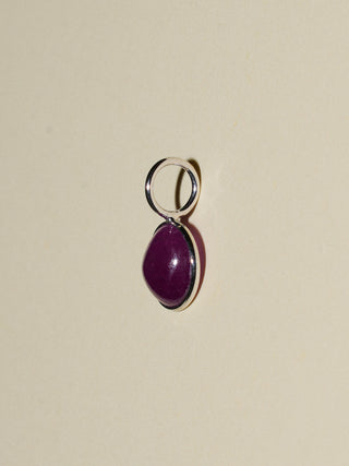 Clickin my heels Ruby Round Cabochon Charm in Sterling Silver
