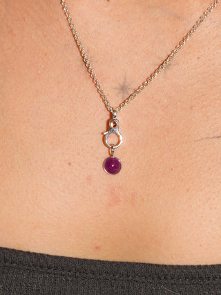 Clickin my heels Ruby Round Cabochon Charm in Sterling Silver