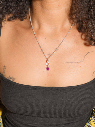 Clickin my heels Ruby Round Cabochon Charm in Sterling Silver