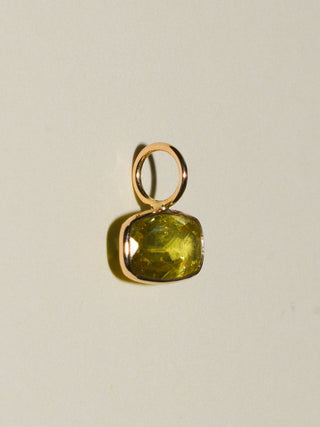Something Sour Sphene East West Can Cut Charm in Yellow 14k Gold