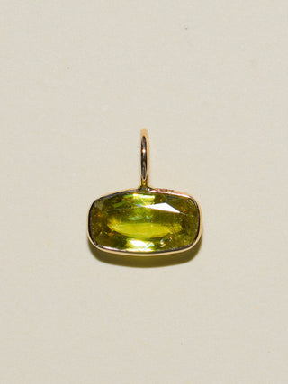 Something Sour Sphene East West Can Cut Charm in Yellow 14k Gold