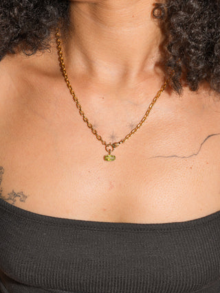 Something Sour Sphene East West Can Cut Charm in Yellow 14k Gold