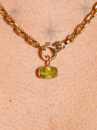 Something Sour Sphene East West Can Cut Charm in Yellow 14k Gold
