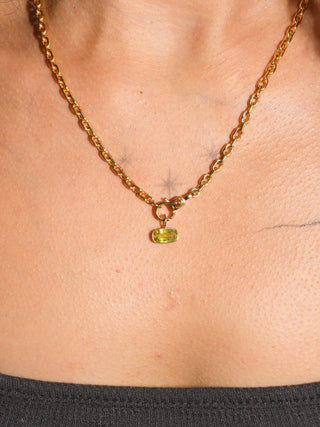 Something Sour Sphene East West Can Cut Charm in Yellow 14k Gold