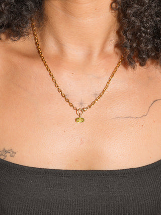 Something Sour Sphene East West Can Cut Charm in Yellow 14k Gold