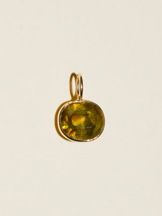 Sing your song siren Sphene East West Oval Cut Charm in Yellow 14k Gold