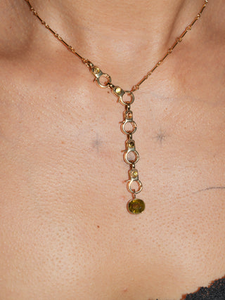 Sing your song siren Sphene East West Oval Cut Charm in Yellow 14k Gold