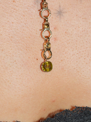 Sing your song siren Sphene East West Oval Cut Charm in Yellow 14k Gold