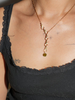 Sing your song siren Sphene East West Oval Cut Charm in Yellow 14k Gold