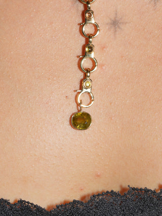 Sing your song siren Sphene East West Oval Cut Charm in Yellow 14k Gold