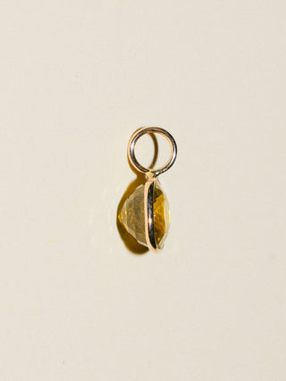 Seaweed Siren Sphene Cushion Cut Charm in Yellow 14k Gold
